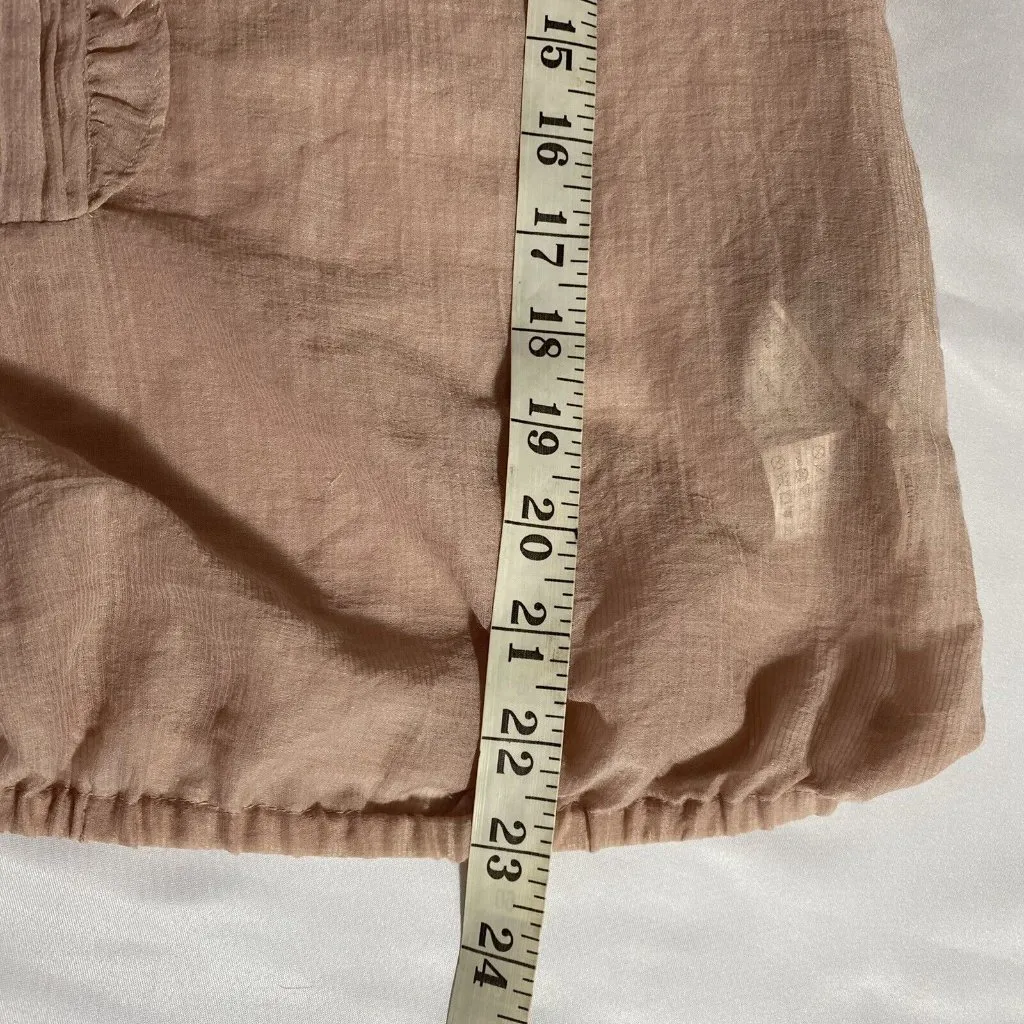 Zara Basic Small Sheer Ruffle Front‎ Sheer Elastic Waist Pullover Blouse - Image 9