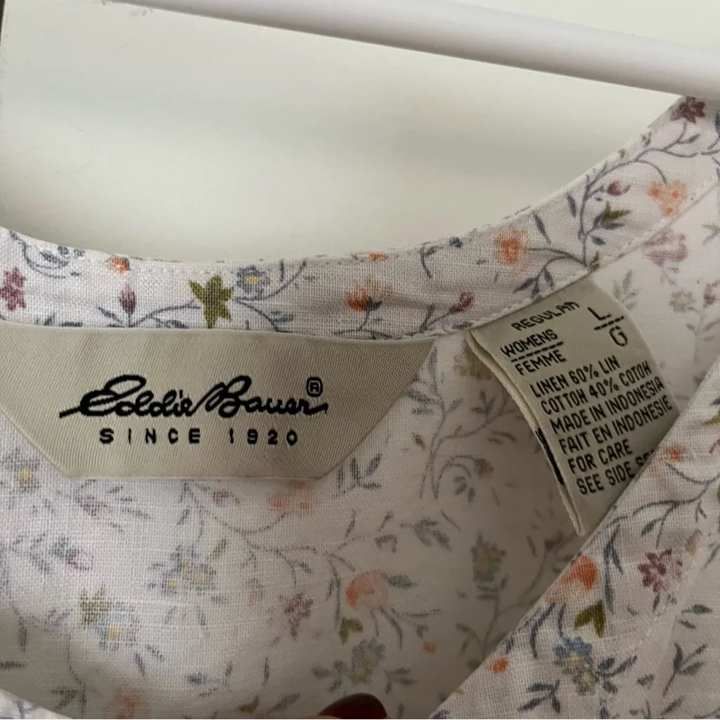 Eddie Bauer floral button down tank top - Image 2