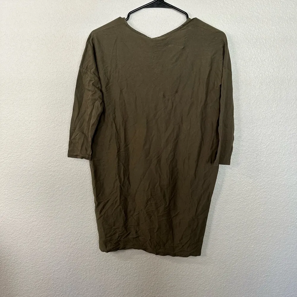 Bobi Green Drop Shoulder Hi Lo Top Relaxed Oversized Tunic Size XS - Image 4