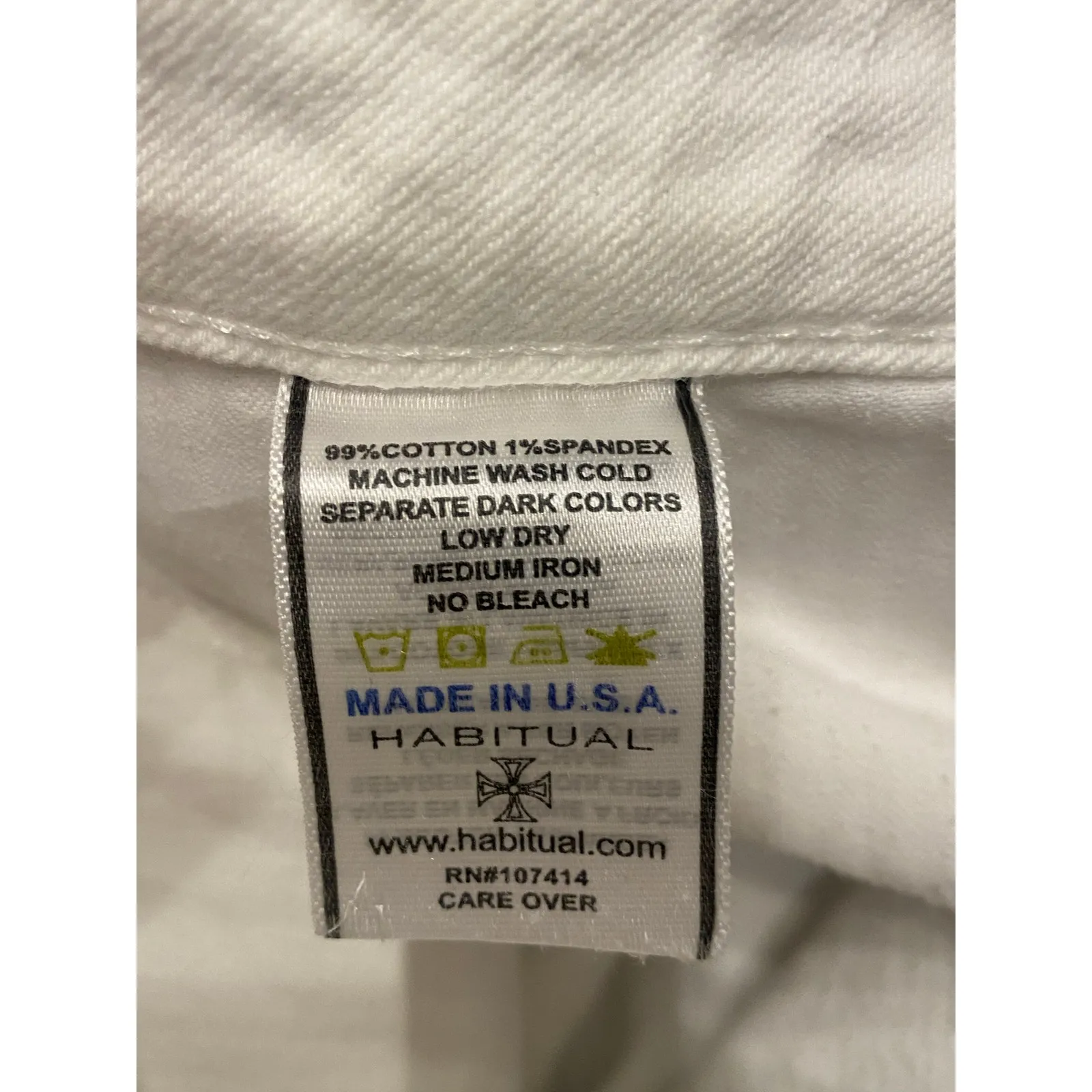 Habitual White Fray Hem Made in‎ USA Denim Skirt Size 28 / 6 Coastal Casual - Image 5