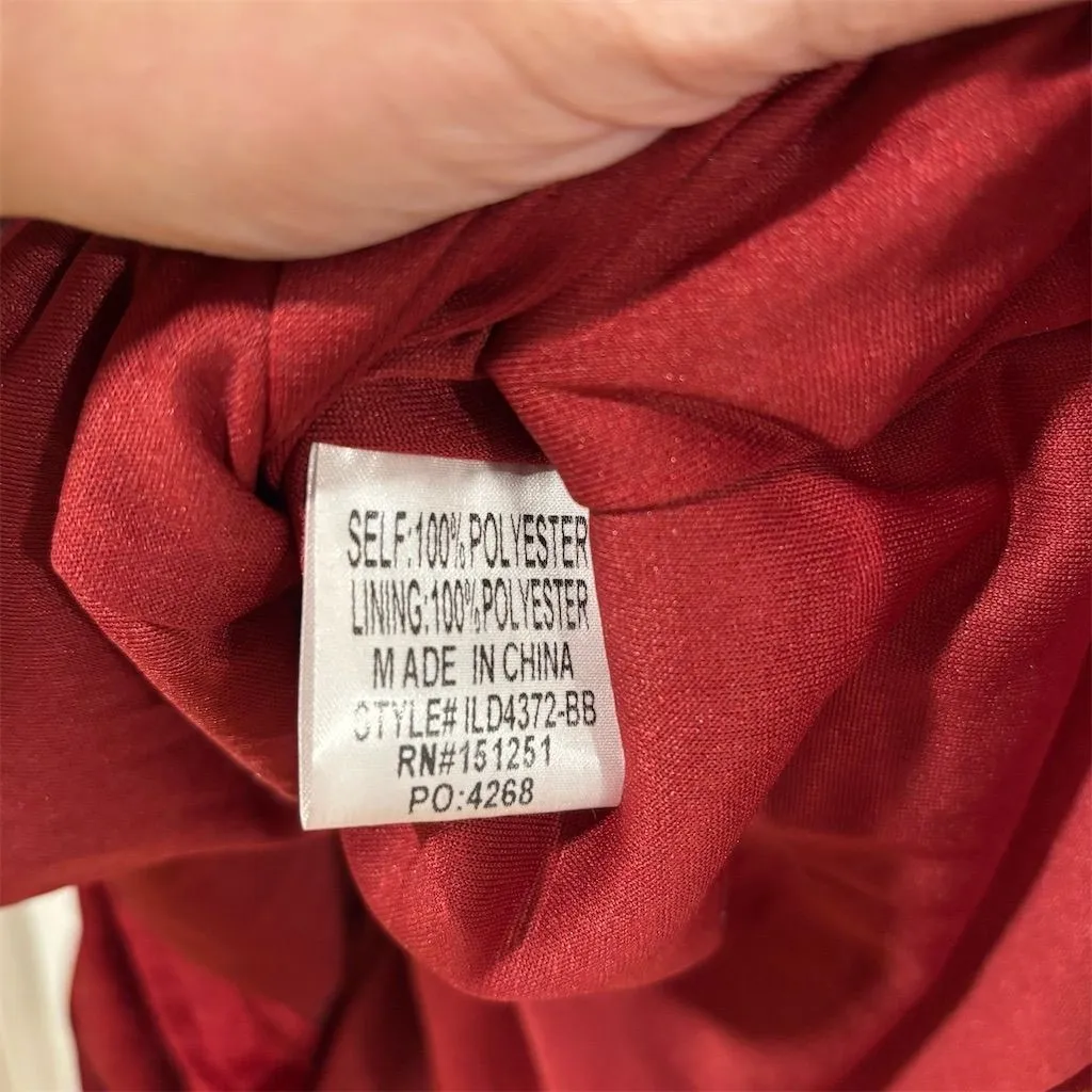 Baltic Born Adella Velvet Maxi Dress Merlot Red Long Sleeve Size L - Image 8