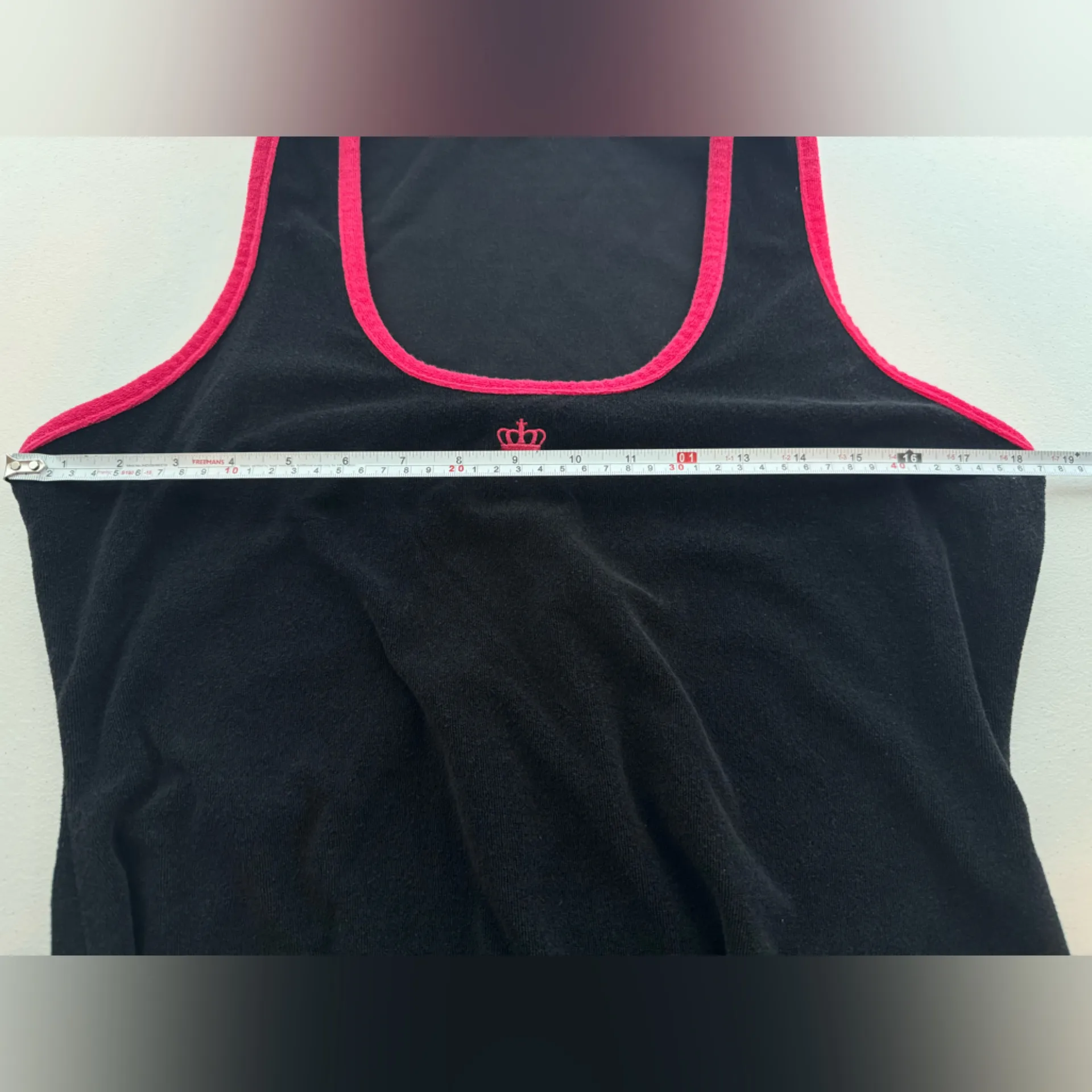 Juicy Couture Black & Pink Terry Cloth Midi Dress W Slit Size Large - Image 7