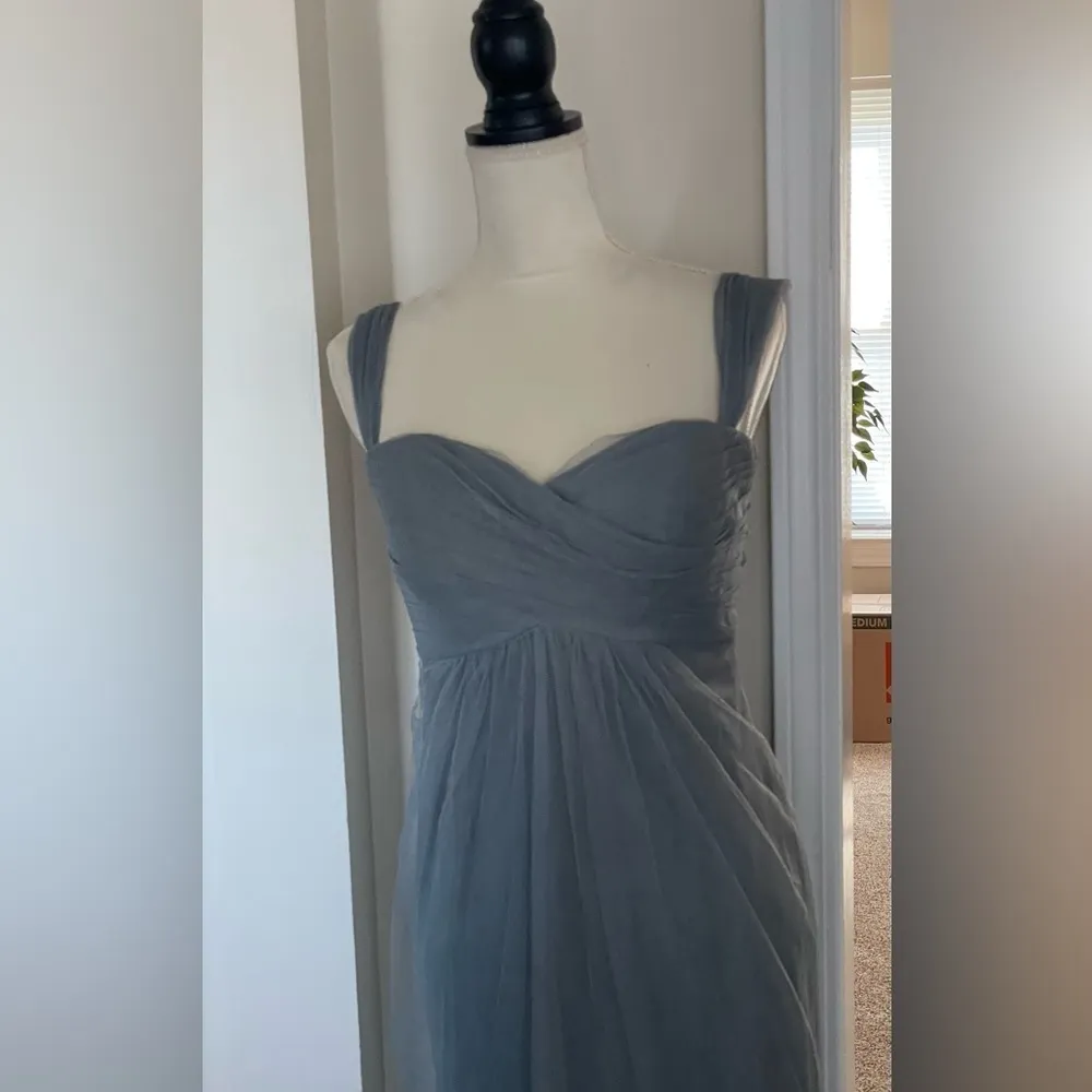 Jenny Yoo Pleated Bust Mesh Overlay Maxi Gown Bridesmaid Prom  Formal Size 2 - Image 2