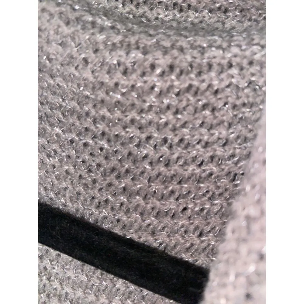 NWT Bianca Nygard Gray Silver Metallic Fringe Sweater Scarf Women's One Size Size undefined - Image 3