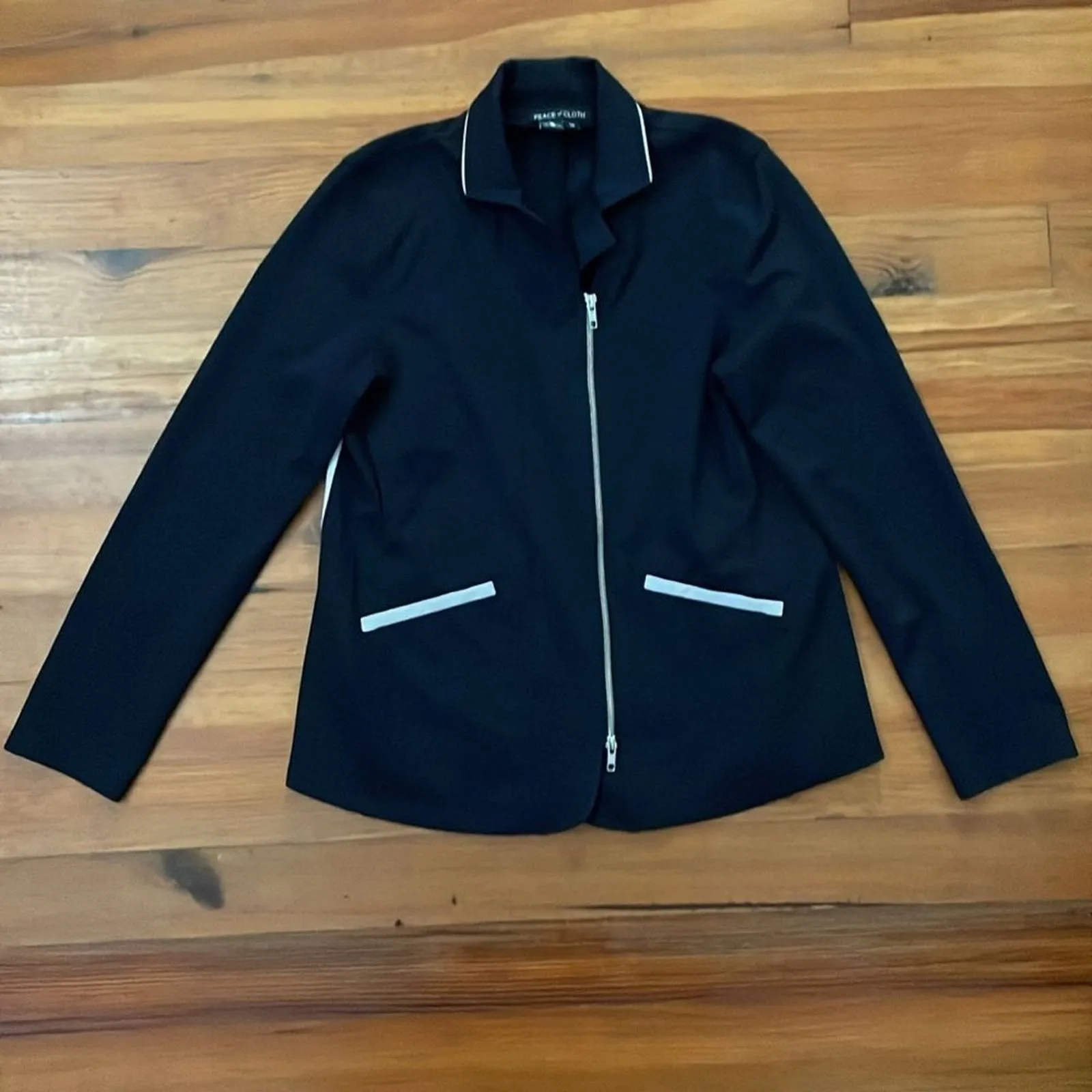 Peace of Cloth Black Full Zip Jacket Womens Size Medium Minimalist Travel Work - Image 3