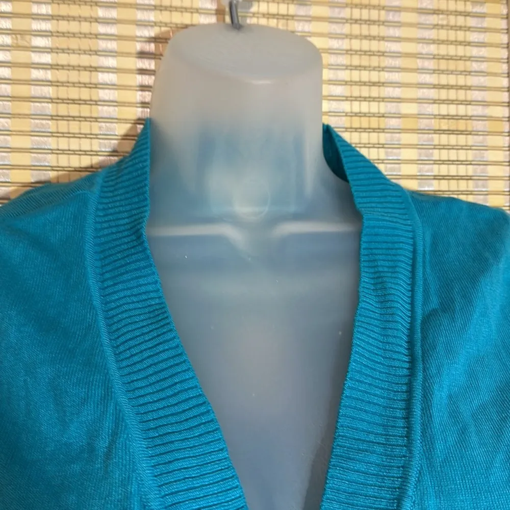 Speechless Vintage 1990s Y2K Teal Blue Knit Bolero Cardigan Sweater Jrs 7 NWT - Image 2