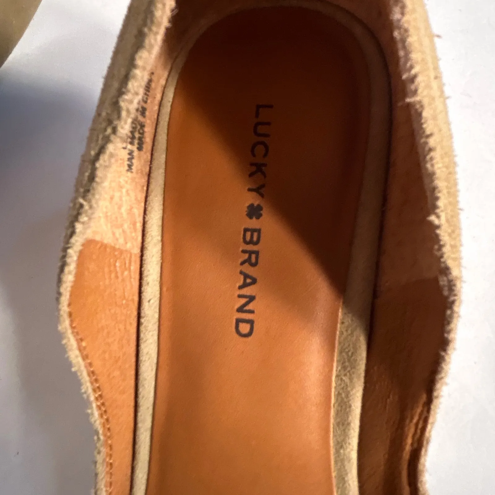 Lucky Brand Stephie Tan Suede Wedge Ankle Strap Heels Shoes Women 11M - Image 9