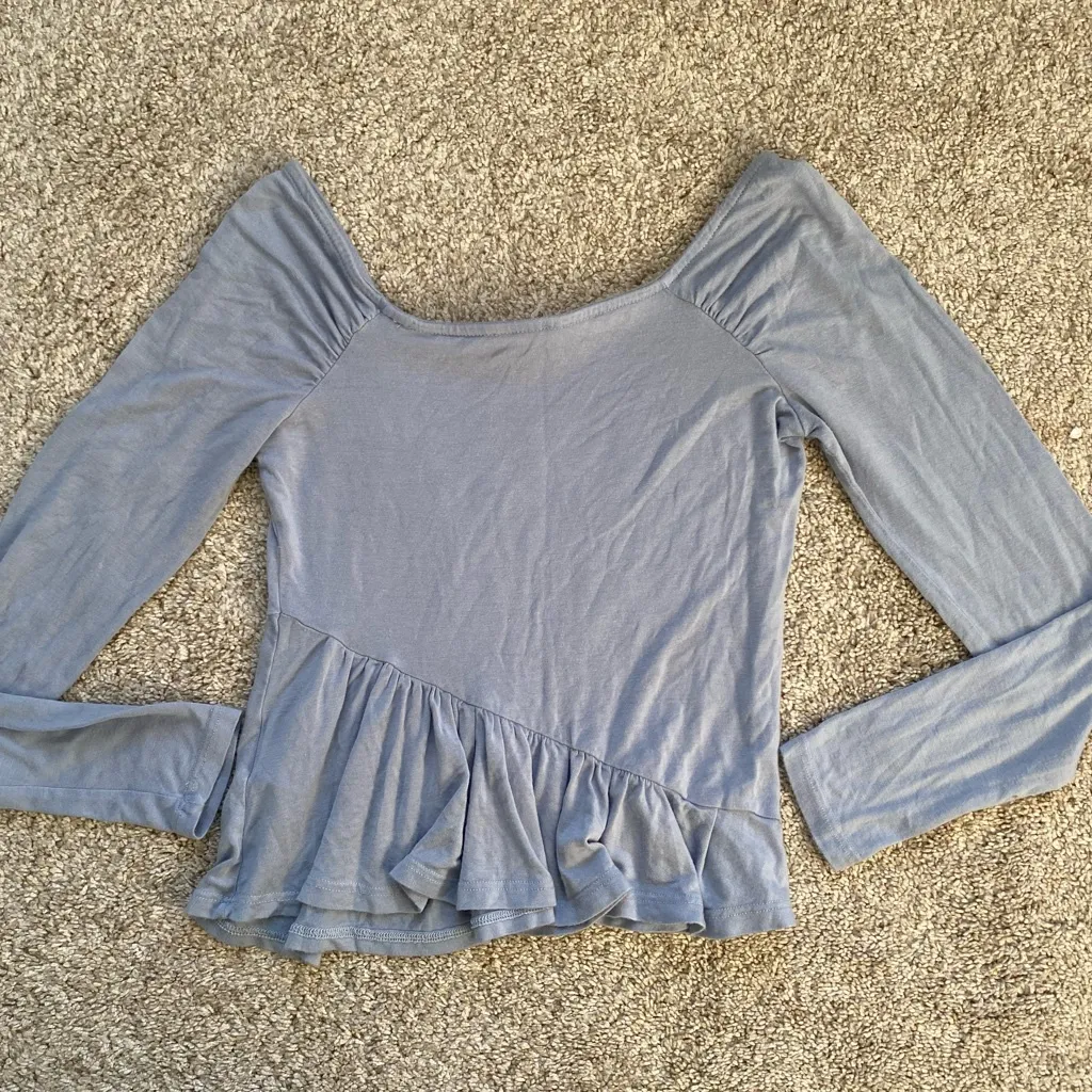 Kimchi Blue Long Sleeve Top in Soft Blue - Image 7