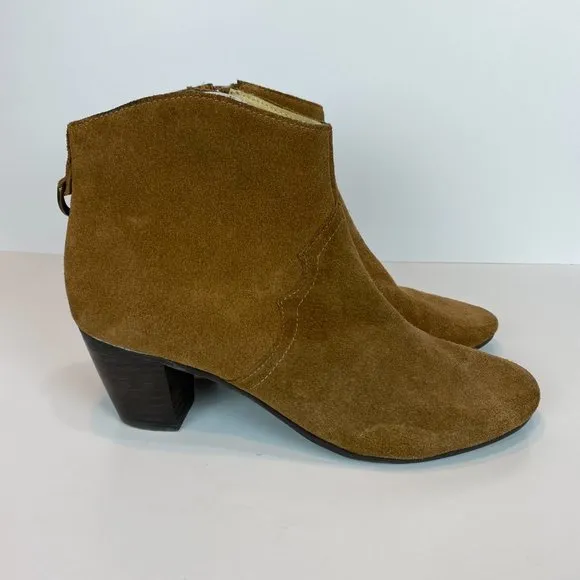 Donald J. Pliner DMSX Ankle Booties 8 Brown Suede Leather Zip Annie Boots‎ Women - Image 2