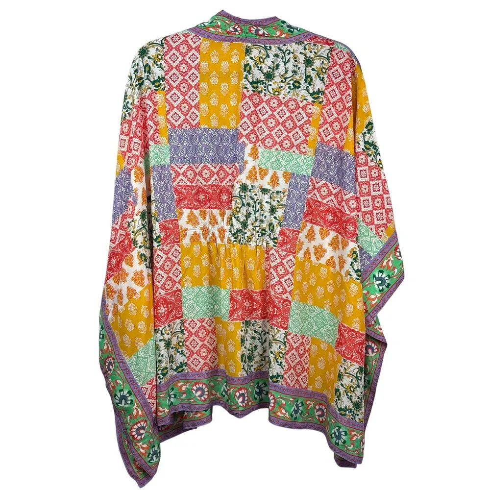 Women’s Tolani Collection Size XL Multicolored Patchwork Shawl - Image 4
