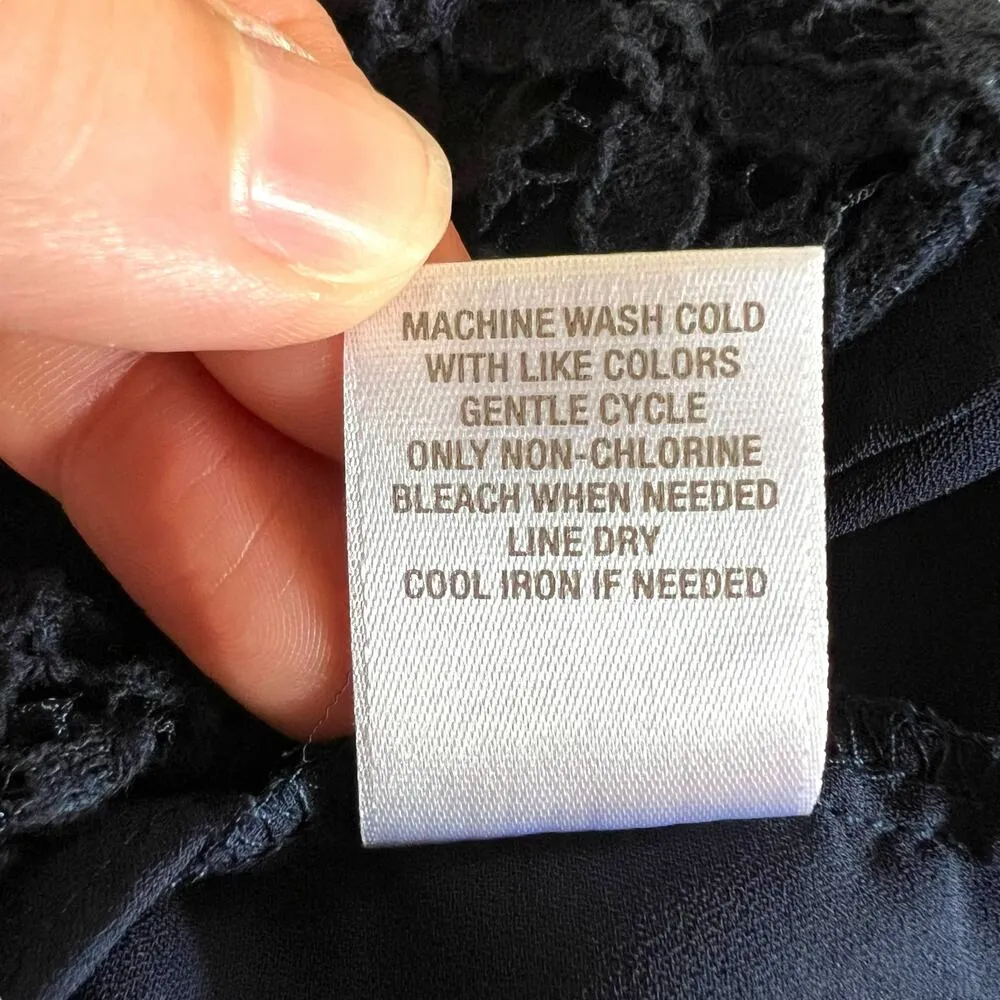 Roz & Ali Womens Blouse Shirt Top Chiffon Lace Sleeveless Pullover VNeck Blue 3X - Image 8