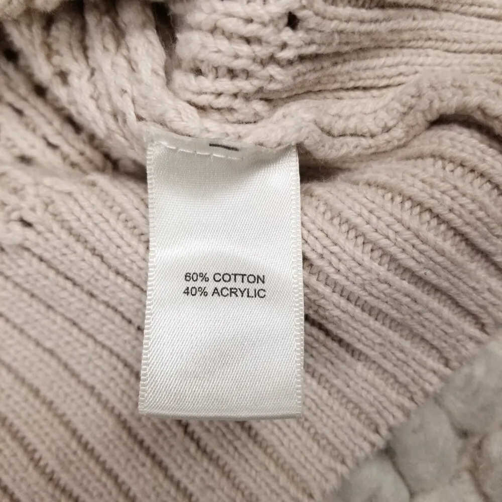 Rachel Zoe Button Front Cotton Cardigan Oatmeal Beige Sz Small - Image 9