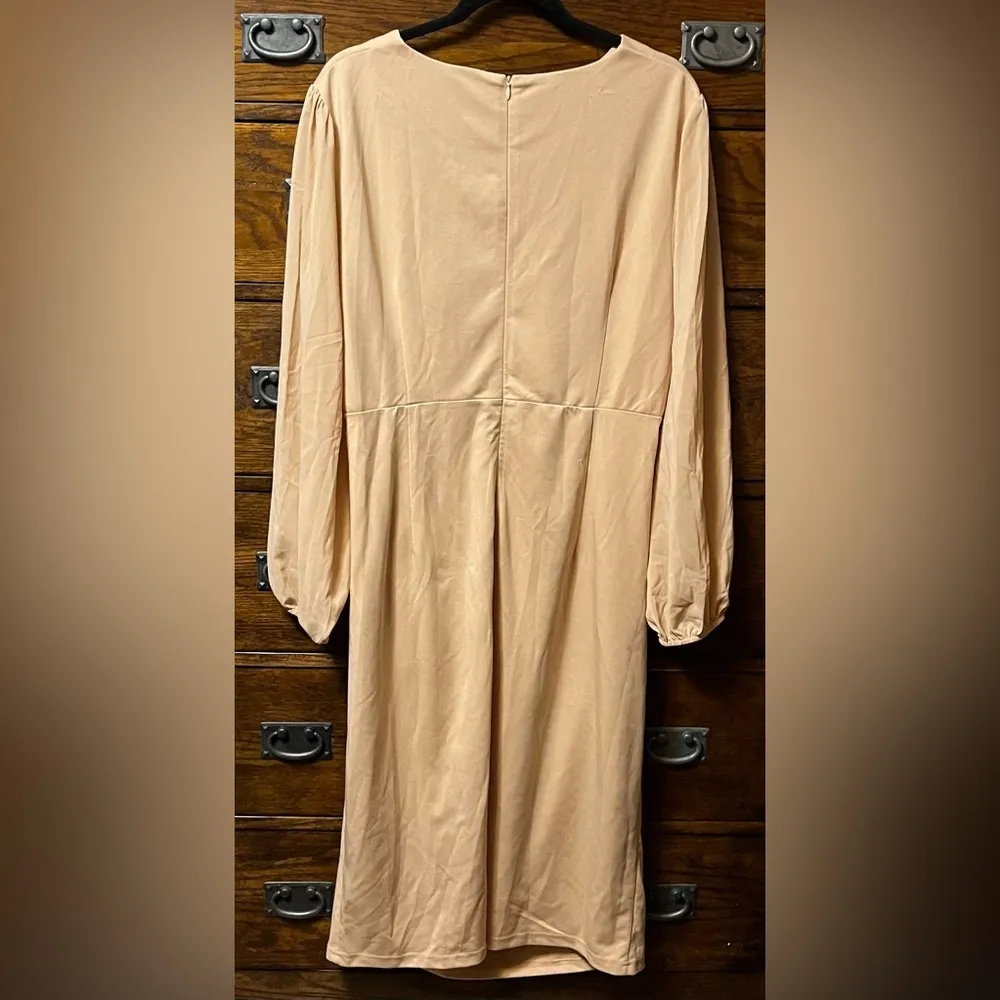 NWT! Grace Karin Pleated Balloon Long Sleeve Midi Dress 23-24” P2P - Image 3