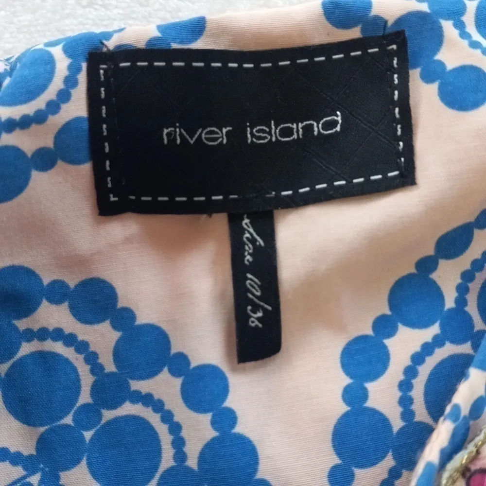 River Island Blue & Tan Kaleidoscope Print Floral Embellished Mini Dress - Image 3