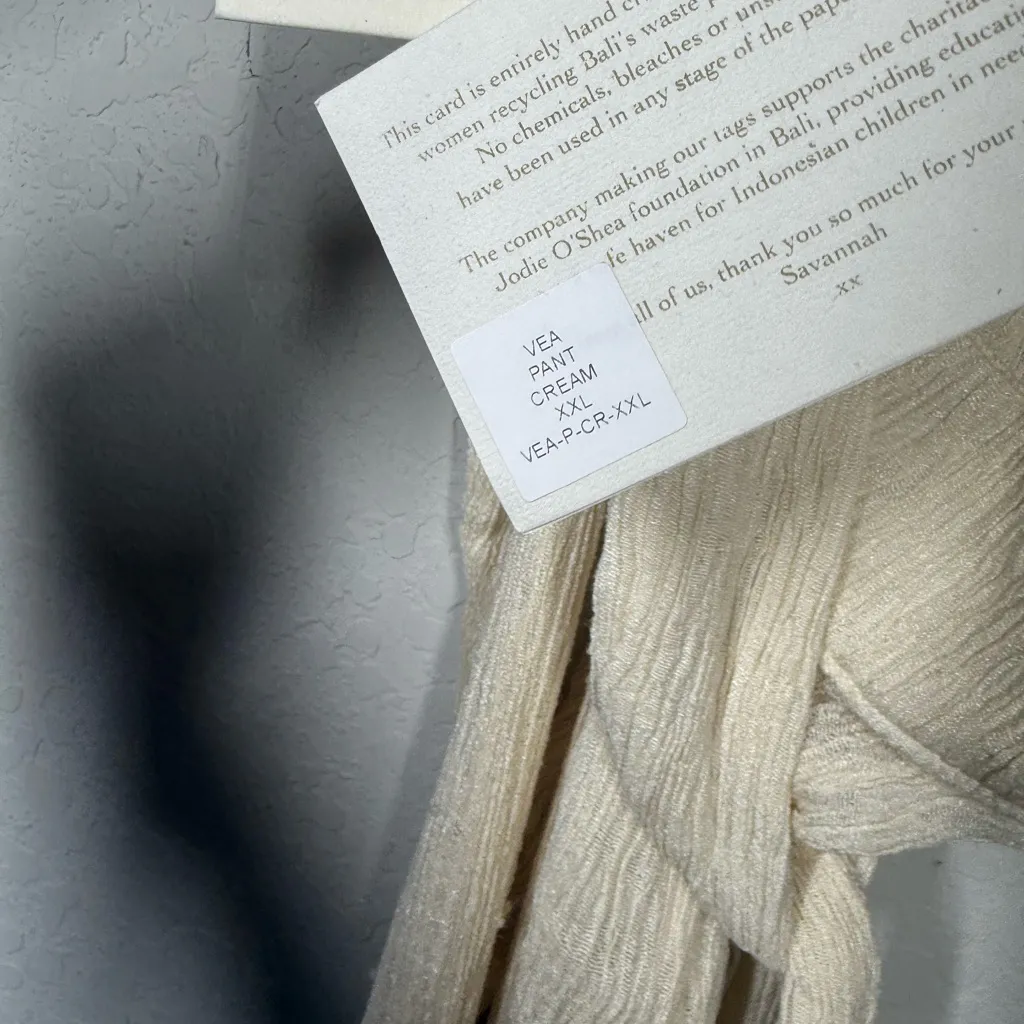 NWT Savannah Morrow Vera Pant In Cream Size XXL - Image 7