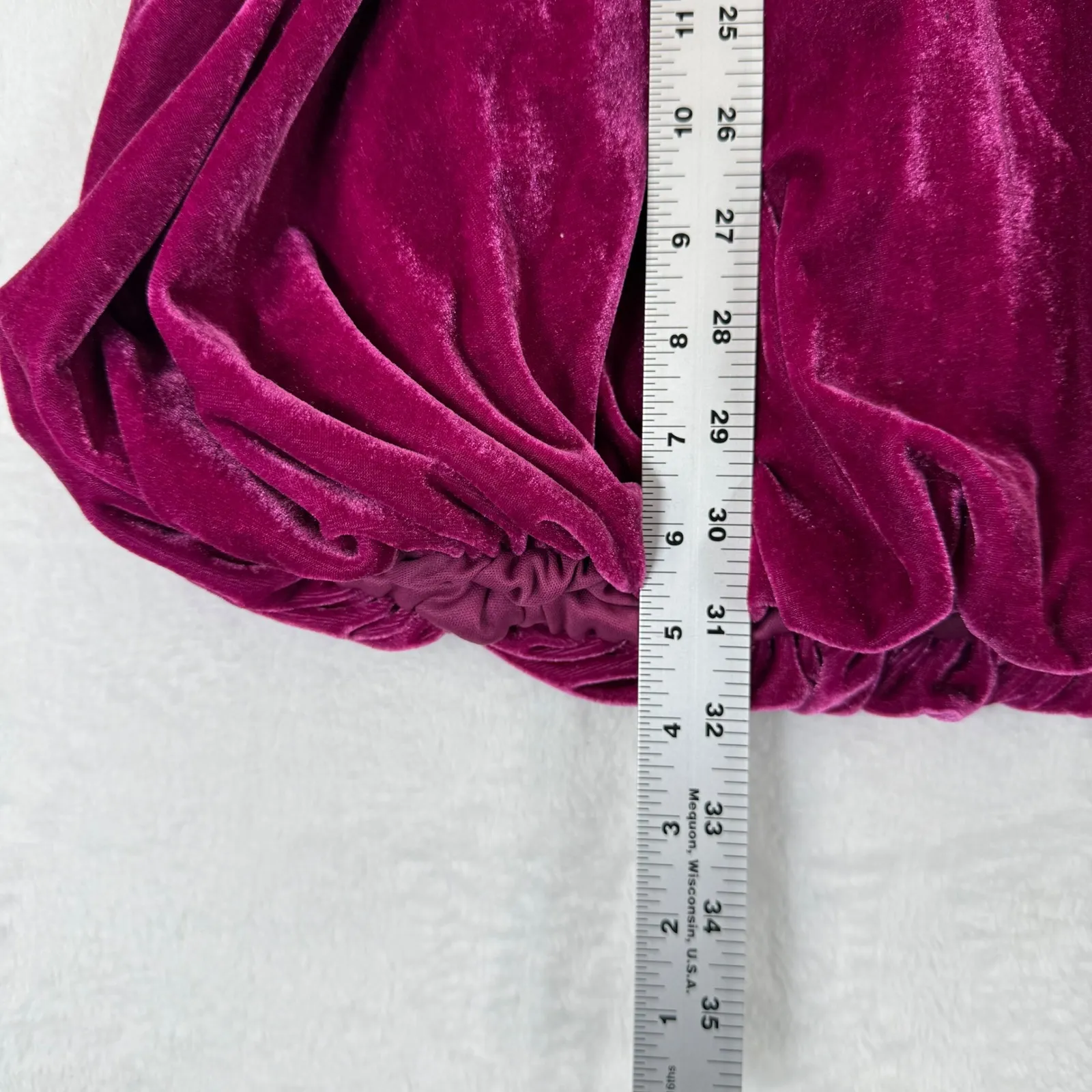 Fanco Velvet Dress Women's Small Purple Short Sleeve‎ Party Mini - Image 4