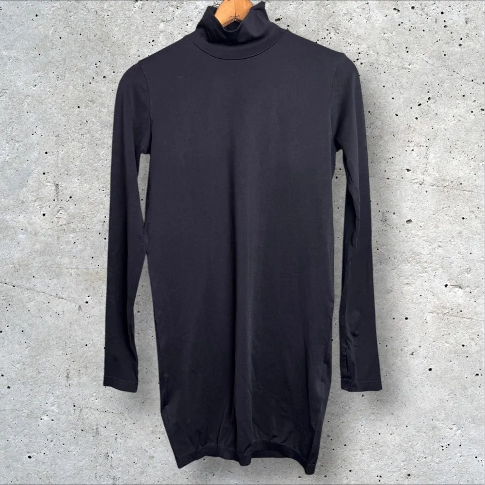 COS Slim-Fit Turtleneck‎ Bodycon Dress Black Sz L - Image 3