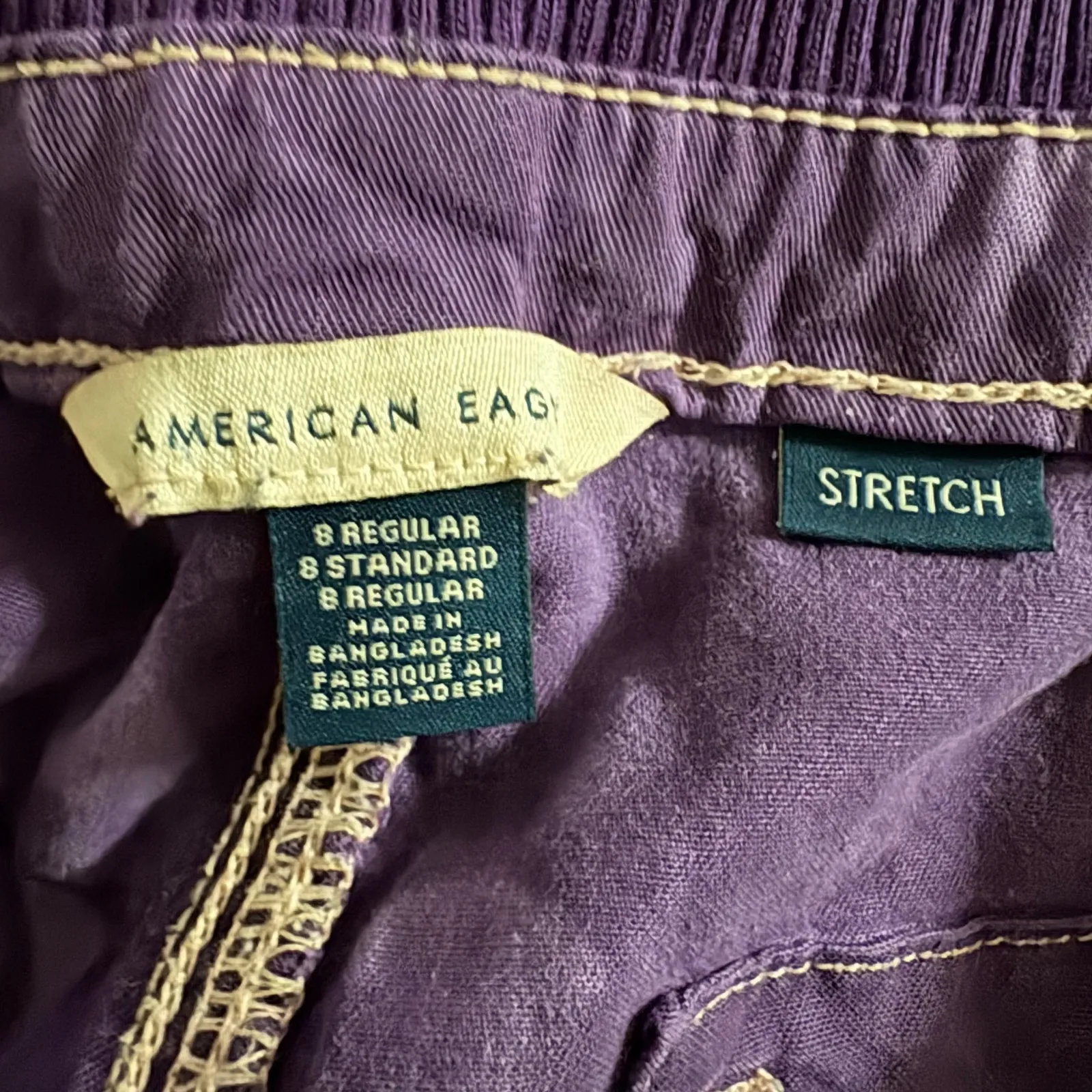 American Eagle Stretch Tie Dye Cargo Baggy Wide Leg Pant 8 Women’s Purple - Image 3