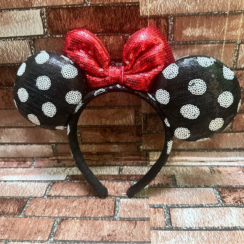 Disney Red and Black Polka Dot Mouse Ears Headband - Image 8