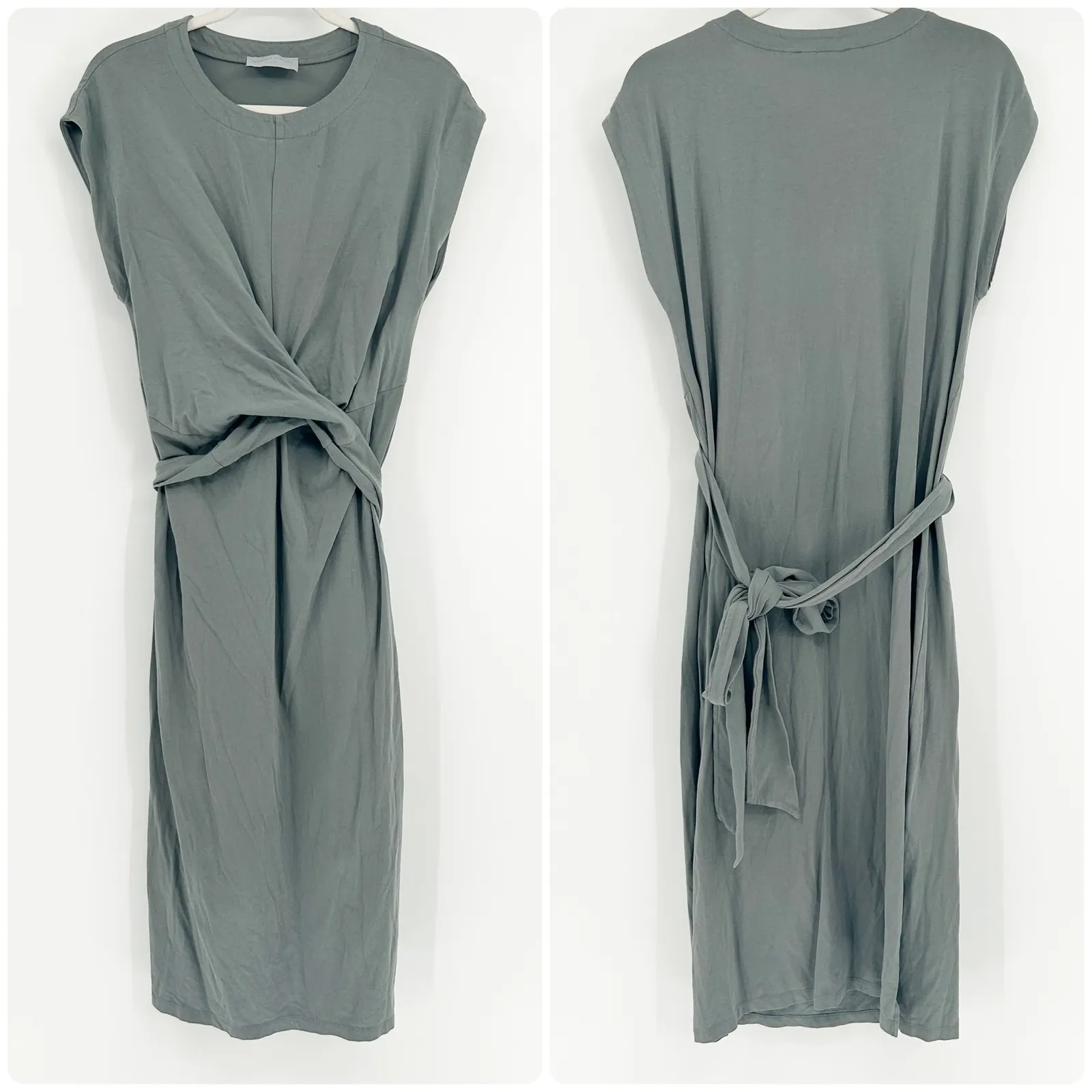 Modern Citizen Womens Fei Organic Cotton Blend Tie Front Midi Dress Size L - Image 2