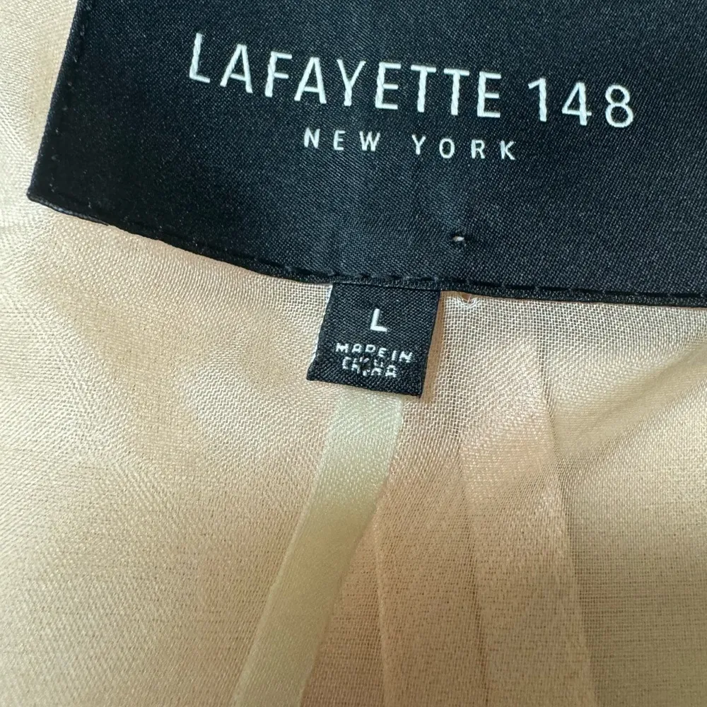 Lafayette 148 Linen Long Line Open Front Blazer Light Pink Size Large *Flaw - Image 10