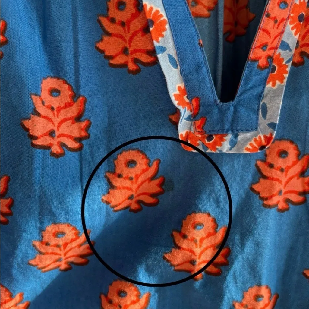 Printfresh Blue and Orange Floral Mini Dress - Image 3