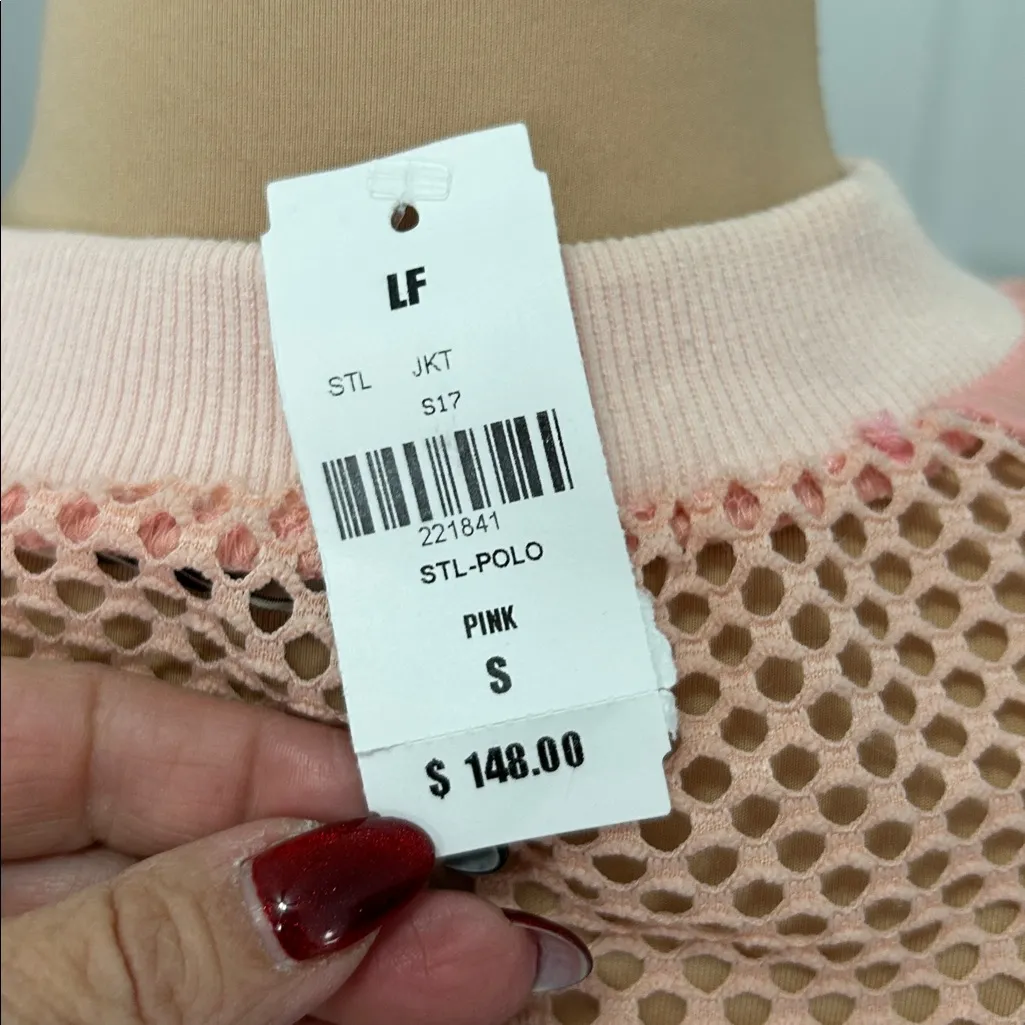 BSBW Pink Fishnet Full Zip Bomber Jacket - Image 5