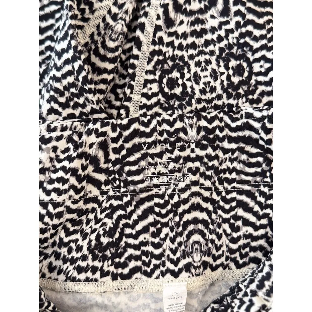 Varley Womens Leggings Black Bedford Tight Feather Fragments High Waisted Small - Image 2