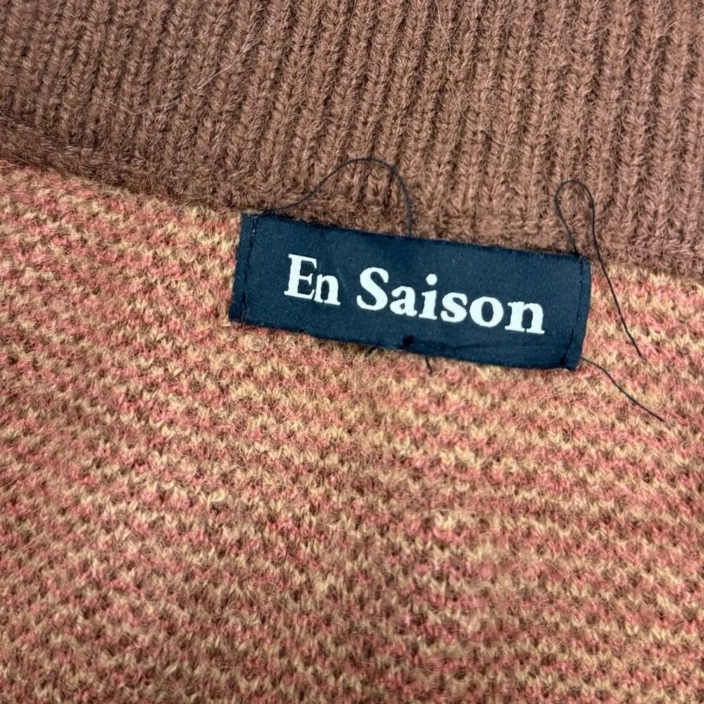 En Saison plaid knitted mini skirt Brown Size L - Image 4