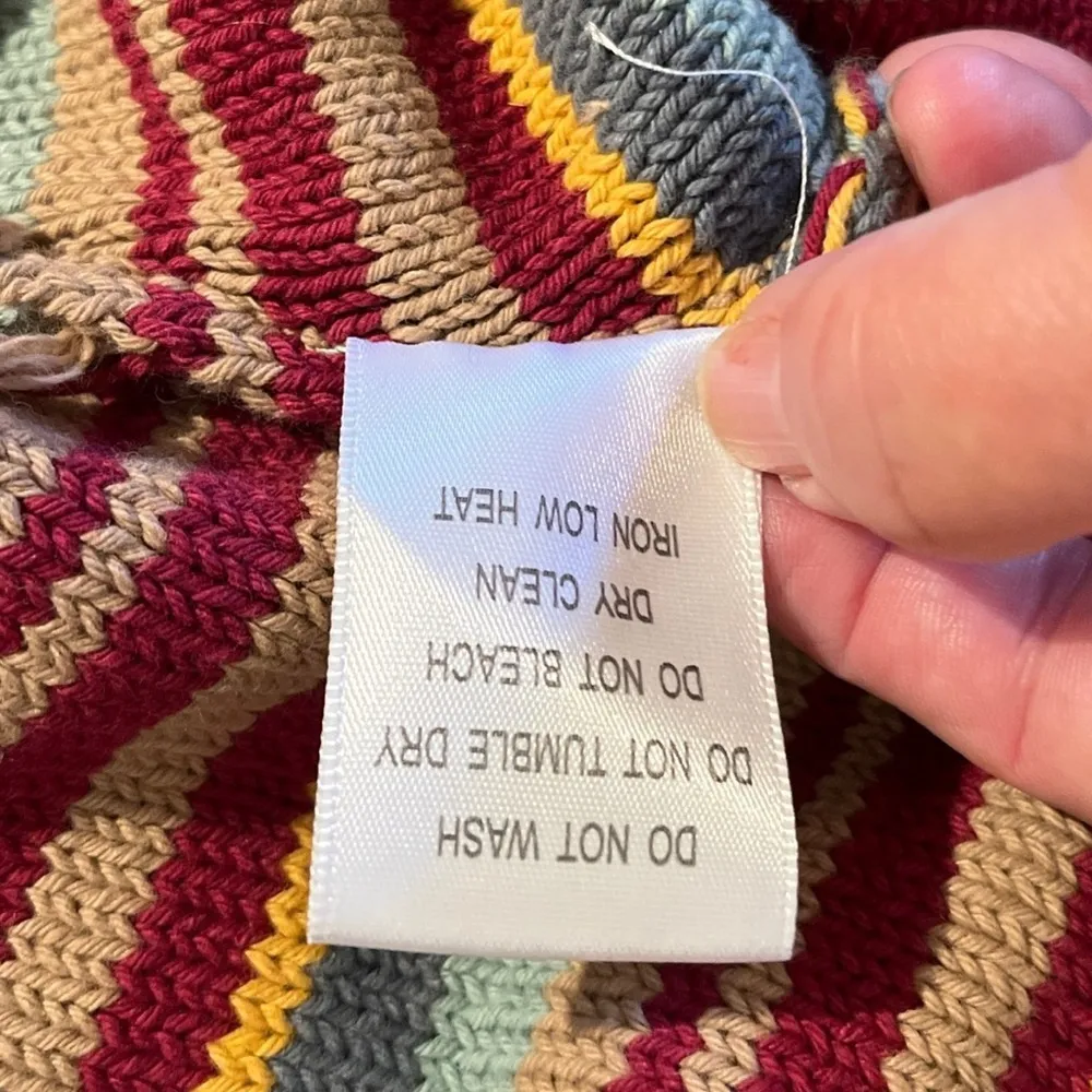 NWT Dance & Marvel Boho Woven Striped 100% Cotton Crop Top Tassels Large - Image 10