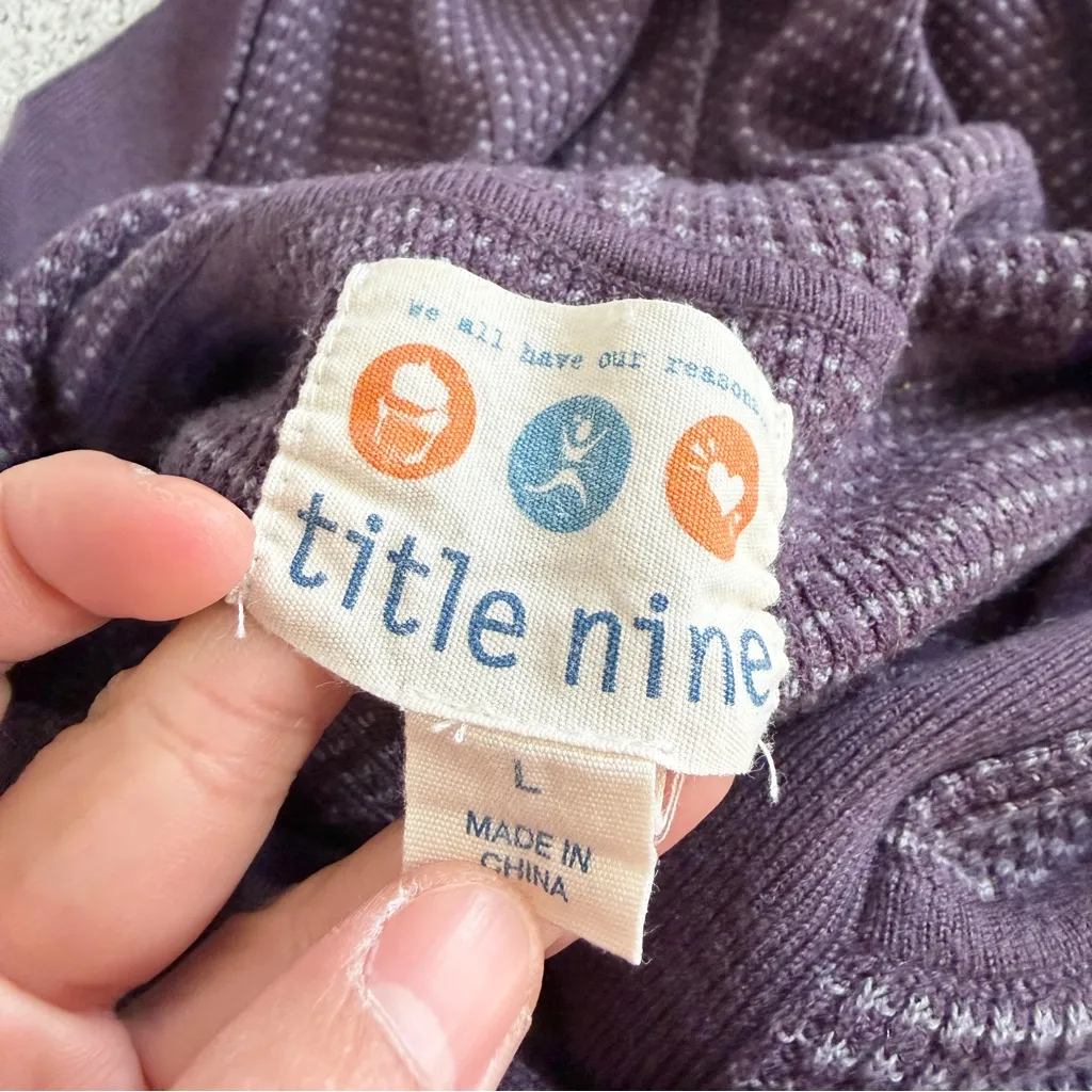 Title Nine Women’s Wool Blend Long Hooded Cardigan Sweater in Stripe Purple L - Image 7