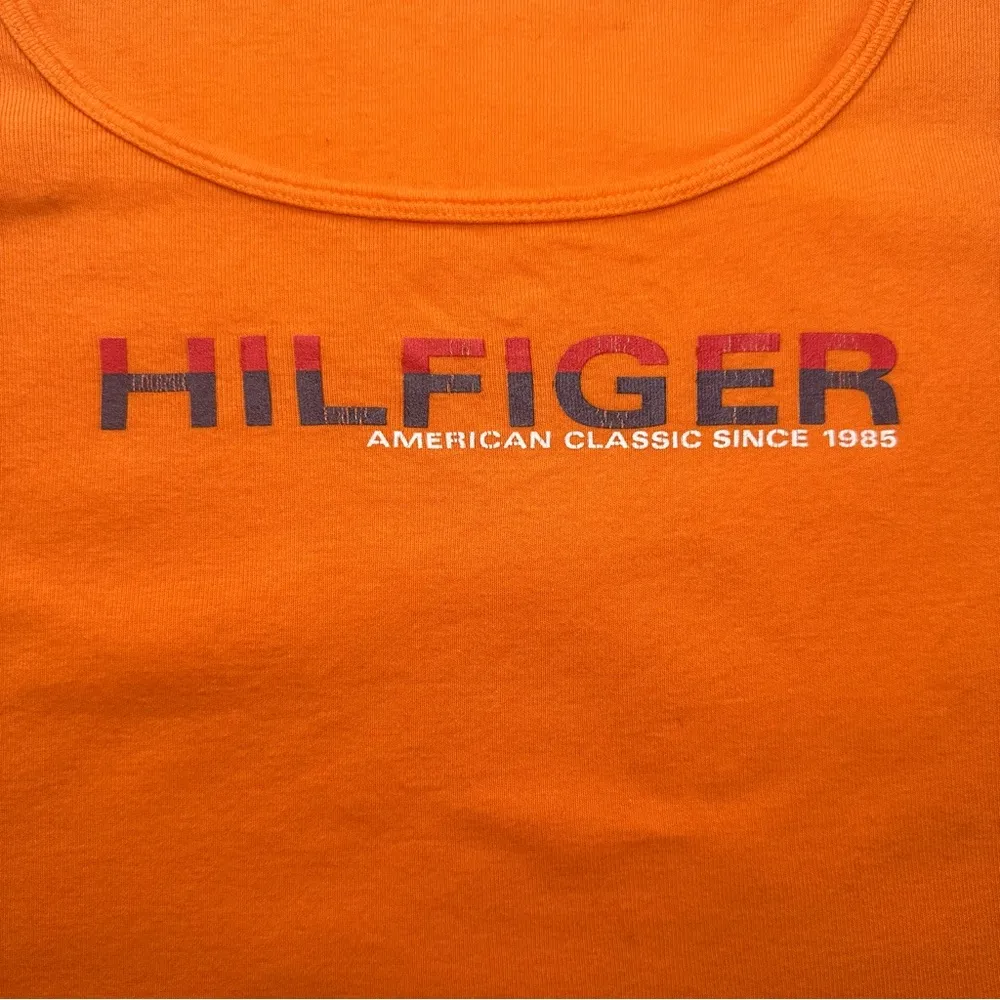 Tommy Hilfiger Vintage Y2K Baby Tee Tank Top. Color: Orange. Size: XL. - Image 2