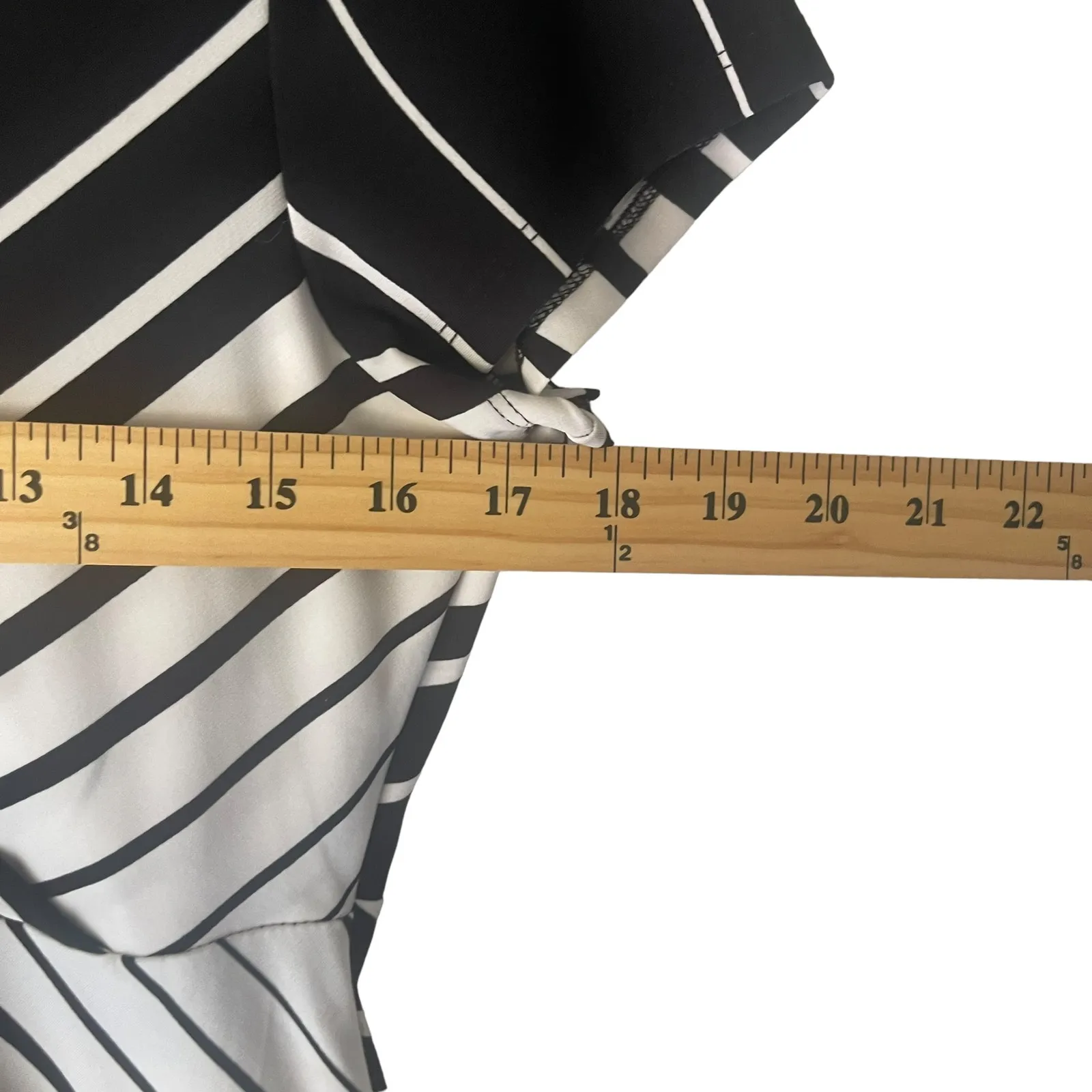 Chico's Women's Size 1 Small Black White Geometric Striped Maxi Dress‎ - Image 8