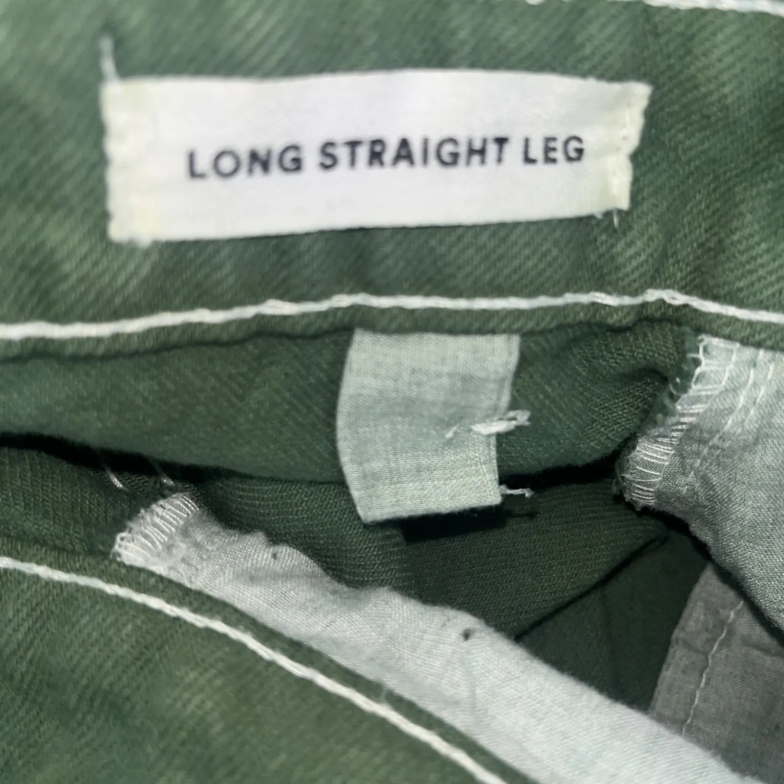 Cotton On Women's Long Straight Leg Jeans Forest Green Grunge Streetwear Size 2 - Image 4