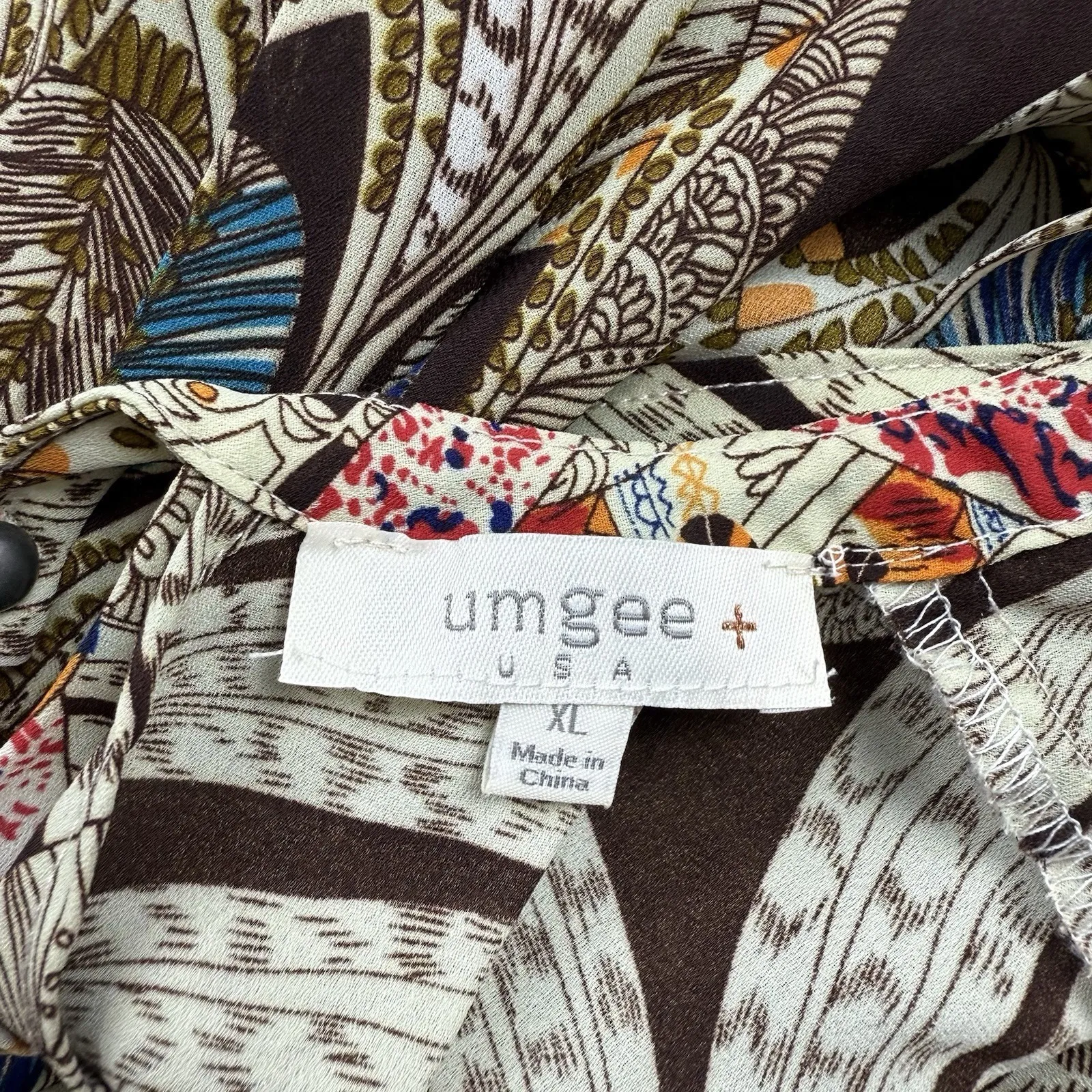 Umgee Dress‎ Size XL Trapeze Bohemian Floral Ruffle Bottom Sleeveless Flowing - Image 4