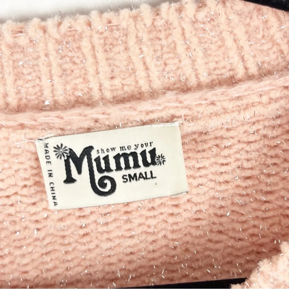 SHOW ME YOUR MUMU Tristen Twinkle Twinkle Knit Long Sleeves Cropped Sweater - Image 3