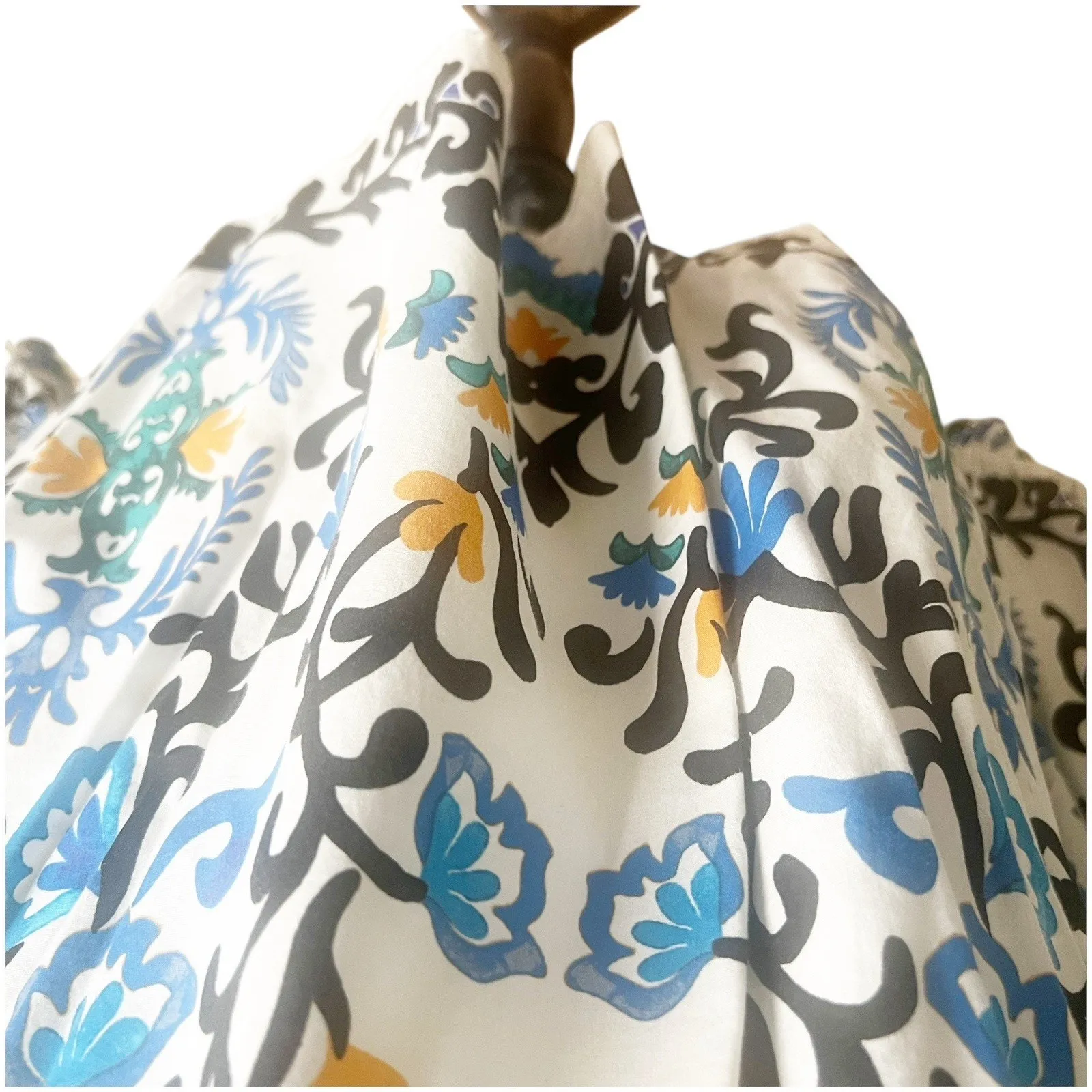 Soft Surroundings Beaded V- Neck Floral Peasant Top Long Sleeve Multicolor Large - Image 5