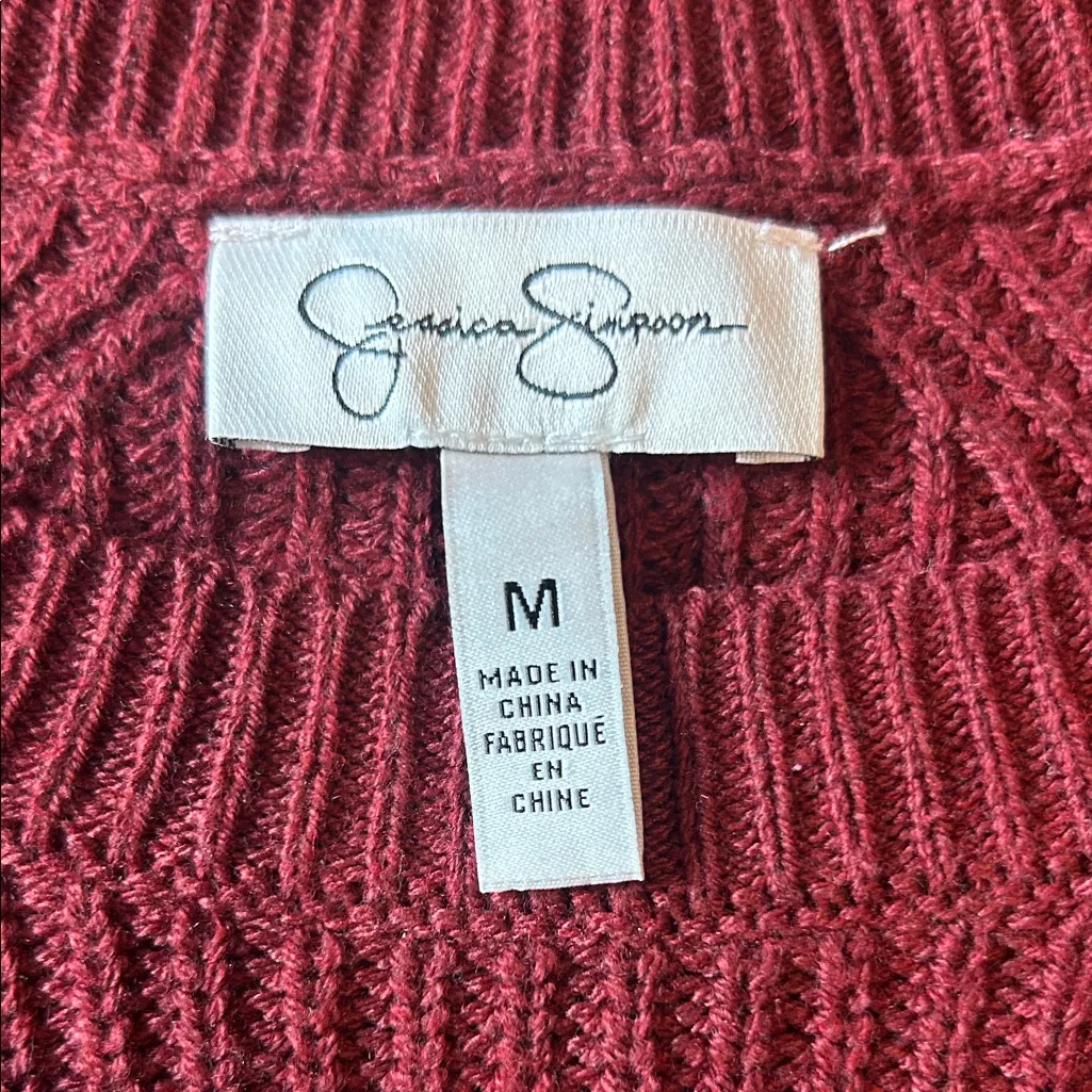 Jessica Simpson Rich Burgundy Crew Neck Sweater - Image 2