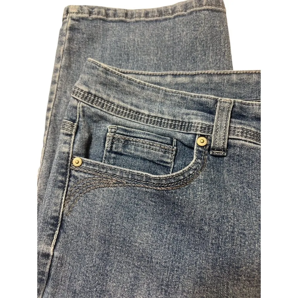 Style & Co Straight Leg Blue Denim Jeans Womens Cotton Blend Stretch Sz 16 Short - Image 2