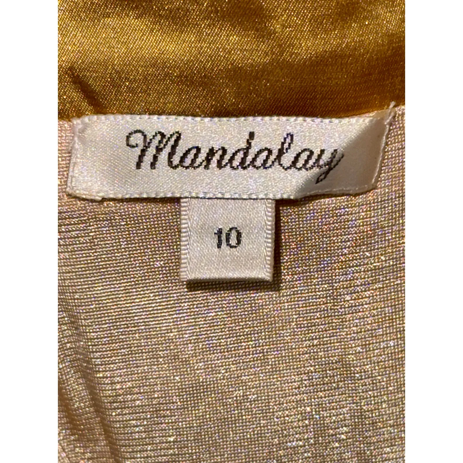 NWT Mandalay Light Gold Beaded Fringe Sequin Mini Cocktail Evening Dress Size 10 - Image 11