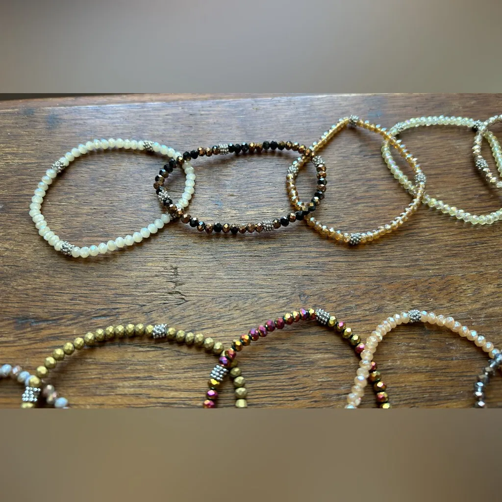 11 piece Beaded Bracelet Set Gold - Image 5
