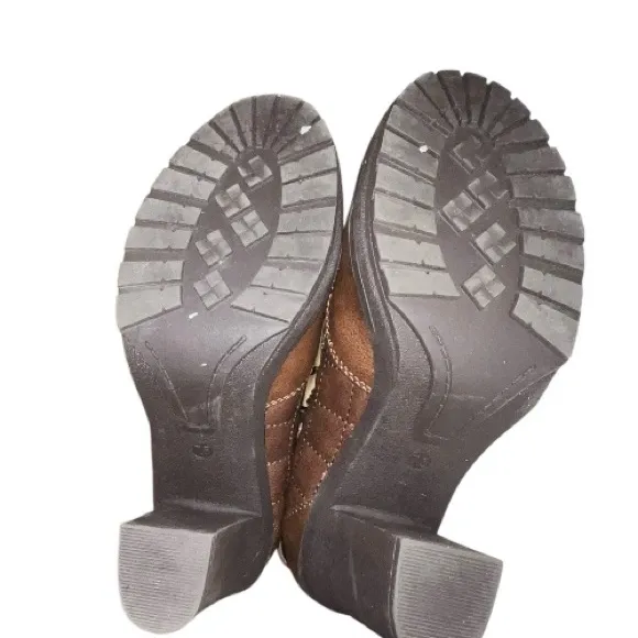 Brown Quilted lace up and zip Ankle Boots Size 7.5 - Image 5