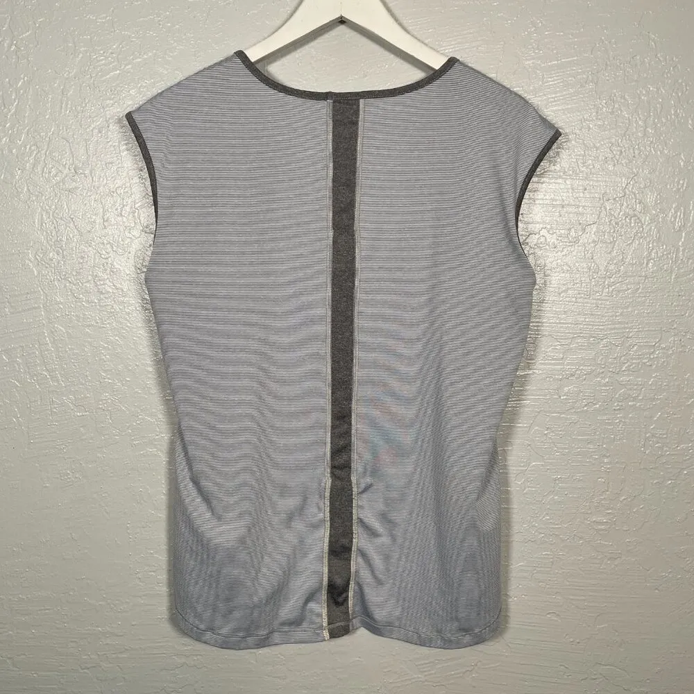 Women XL Gray White Stripe Tank Sleeveless Athletic Outdoor Gorpcore - Image 6