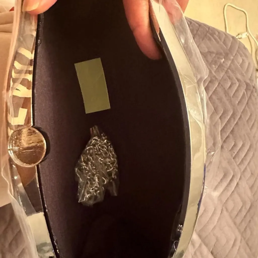 ⚡Women's Metallic Evening Shiny Top Closure Trendy Silver Clutch Handbags - Image 4