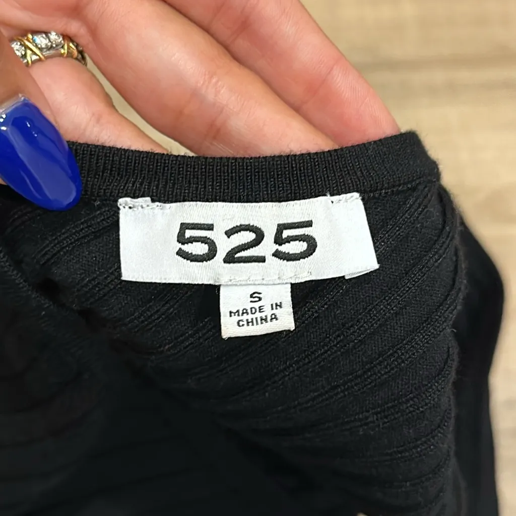 525 America Ribbed One Shoulder Tank Top Black - Image 6