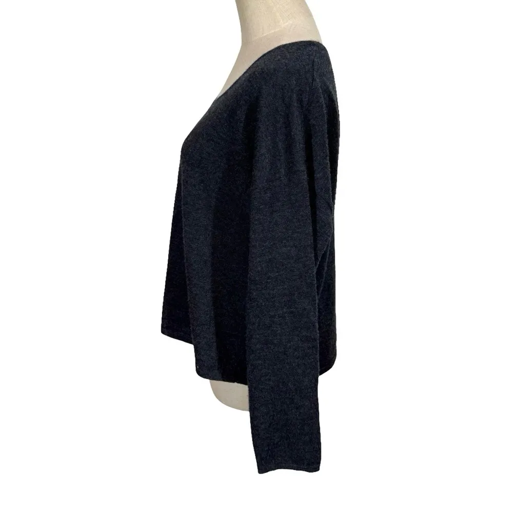 Naadam Ultra Fine Cashmere Scoop Top Cropped 100% Cashmere Sweater Charcoal Gray Size XS - Image 4