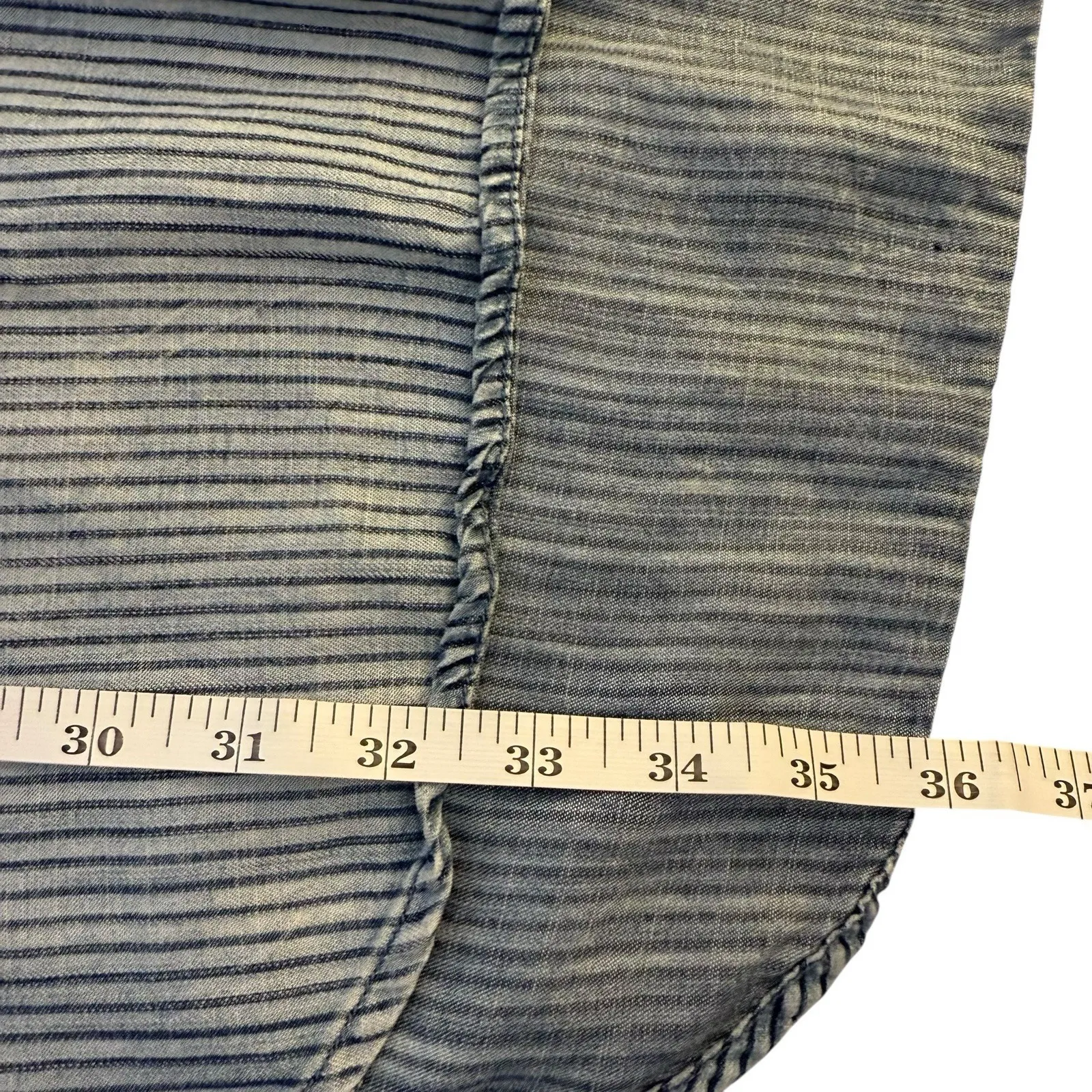 Cloth & Stone Chambray Striped T-shirt Dress Small Anthropologie‎ Distressed - Image 10