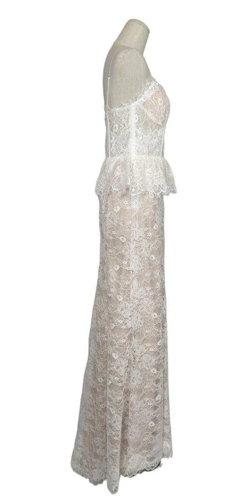 NWT by Watters Marmelade Illusion Lace Wedding Dress White Sz 4 - Image 9