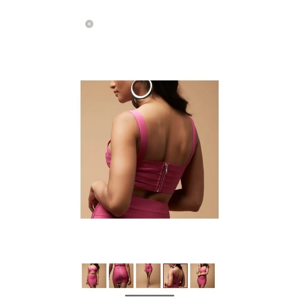 Herve Leger x Forever 21 bright pink Bandage top & Mini Skirt barbie core L / XL - Image 5