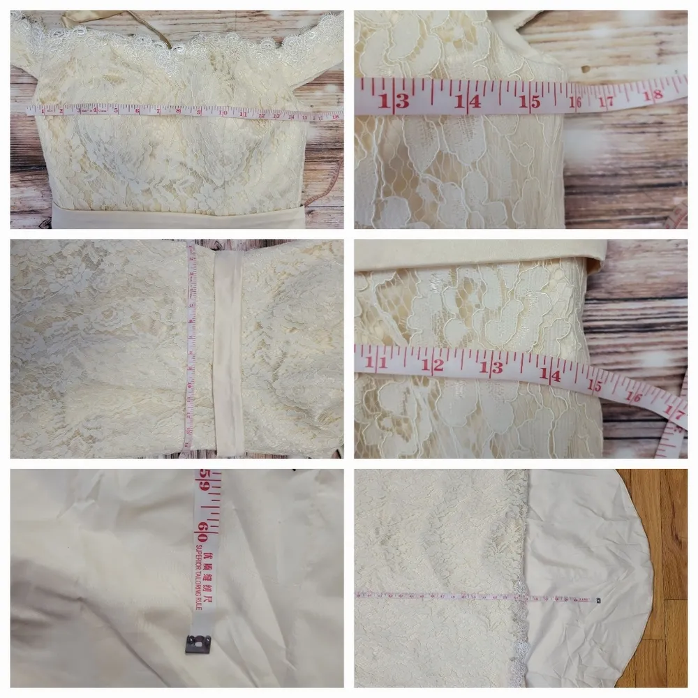 Vintage Ivory & Lace Mermaid Wedding/ Formal Dress Size Unknown - Image 16